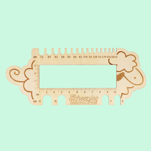 Scheepjes Knitting Crochet Hook and Gauge Ruler - Sheep